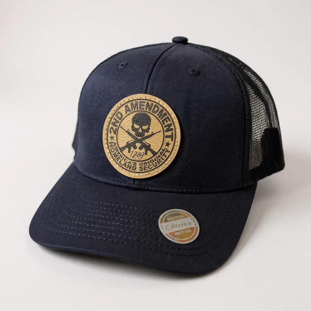 2nd Amendment Leather Patch 6 Panel Mesh Cap