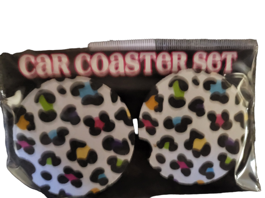 Wild Leopard Car Coasters
