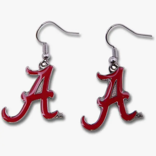 NCAA Alabama Crimson Tide Logo Dangle Earrings