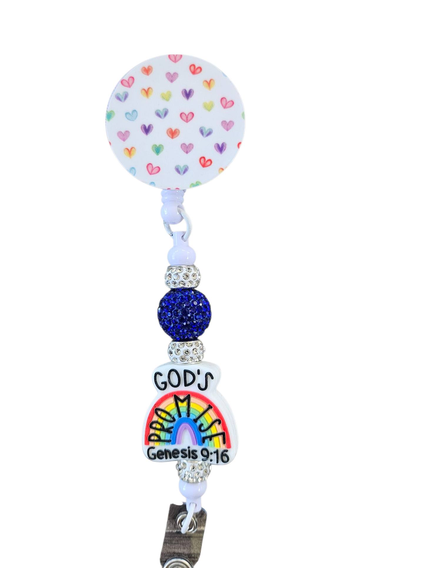 Pattern Badge Reel with Beads #2