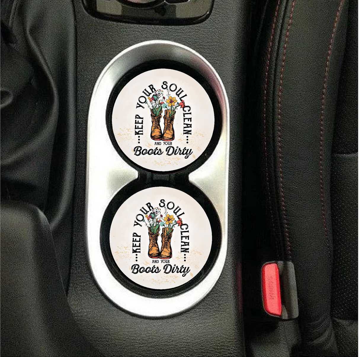 Keep Your Soul Clean Car Coasters