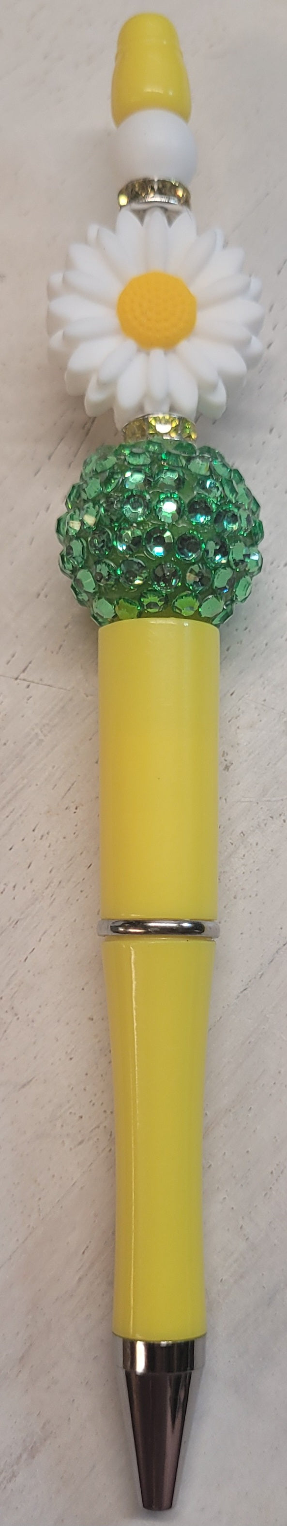 Yellow Daisy Charm Beaded Pen