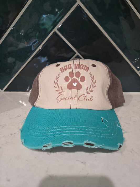 Dog Mom Social Club Tri Color Baseball Cap