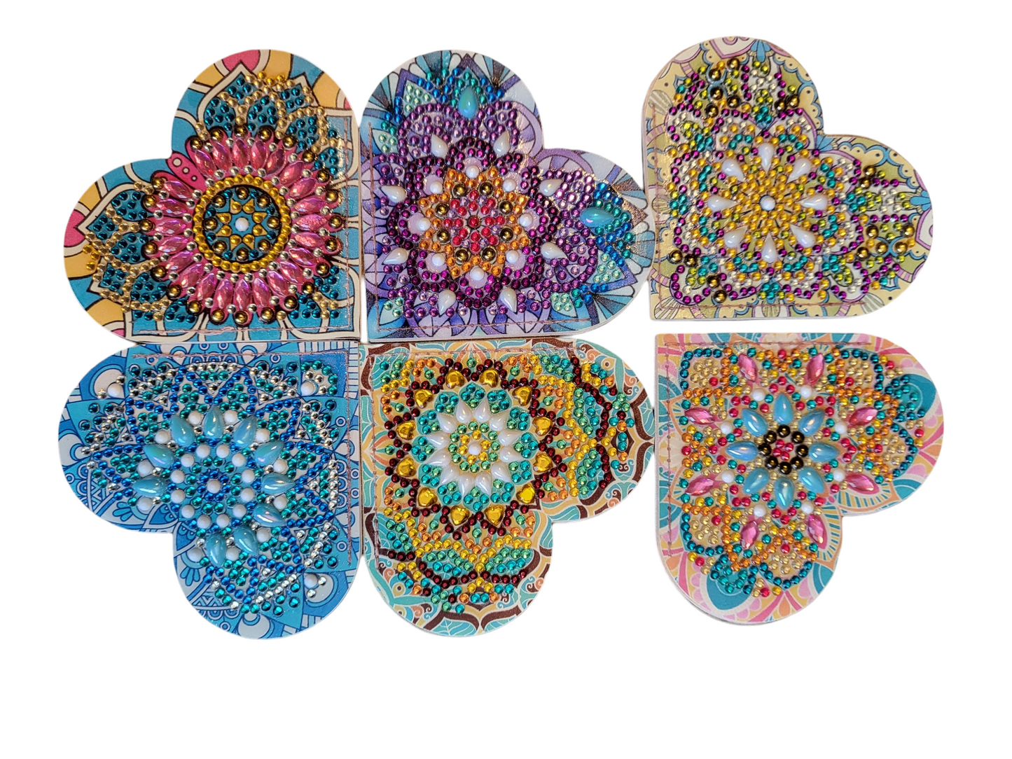 Rhinestone Painted Crystal Heart Shape Corner Bookmark