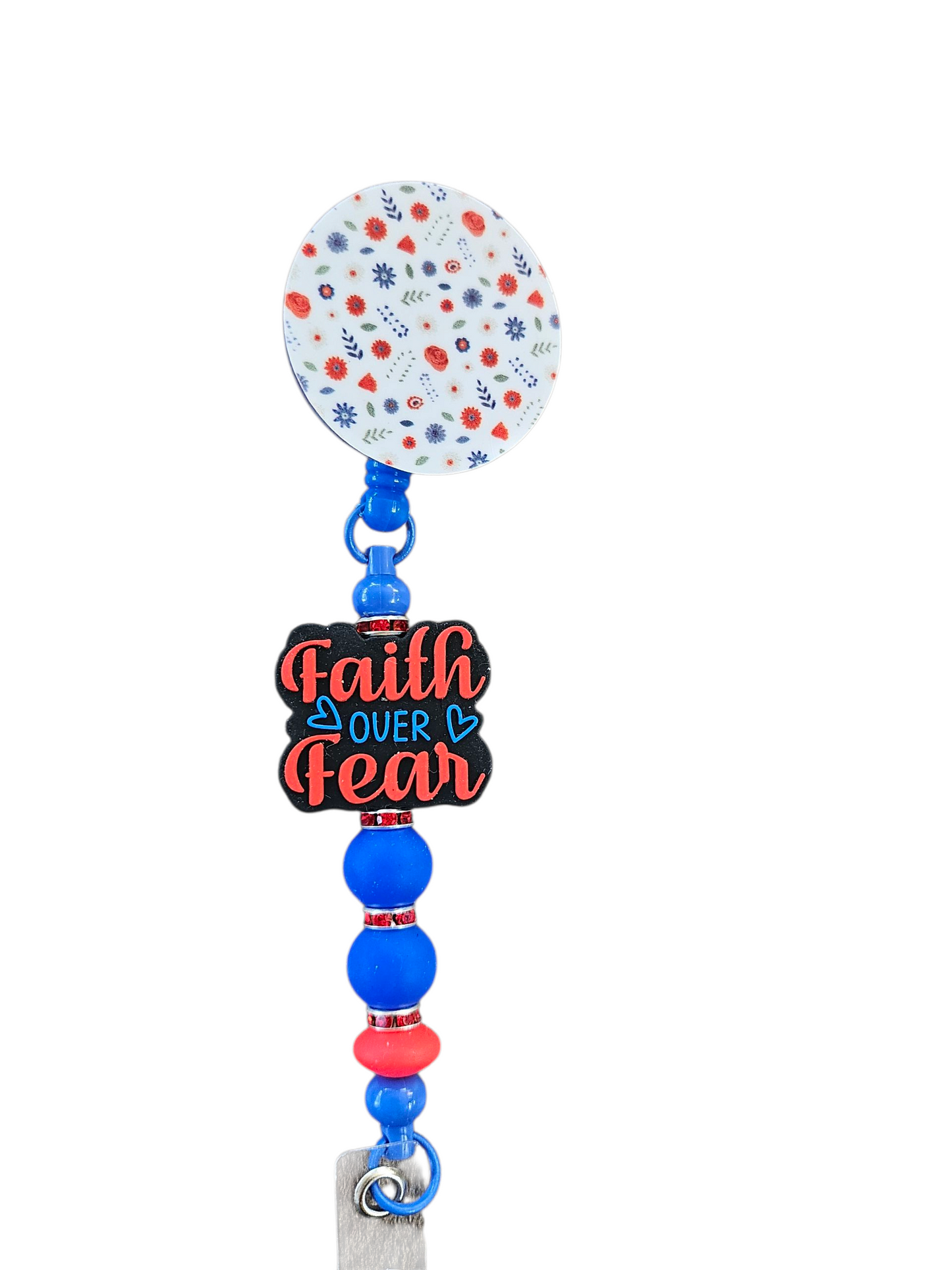 Pattern Badge Reel with Beads #2