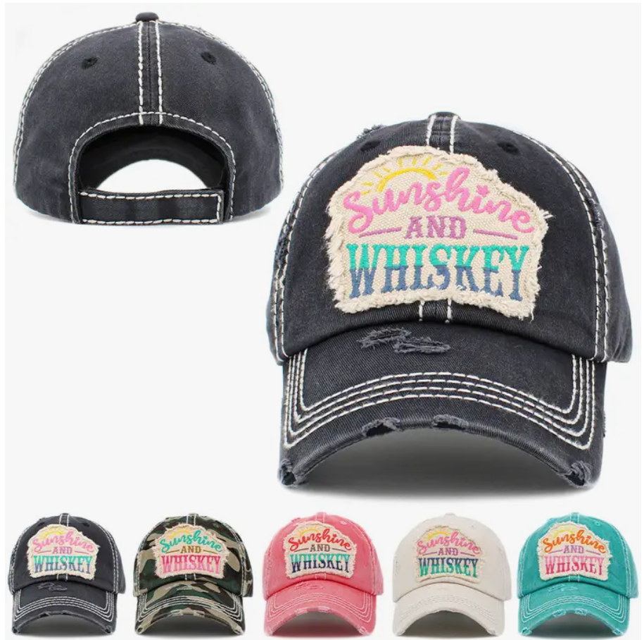 Sunshine and Whiskey Patch Vintage Ballcap