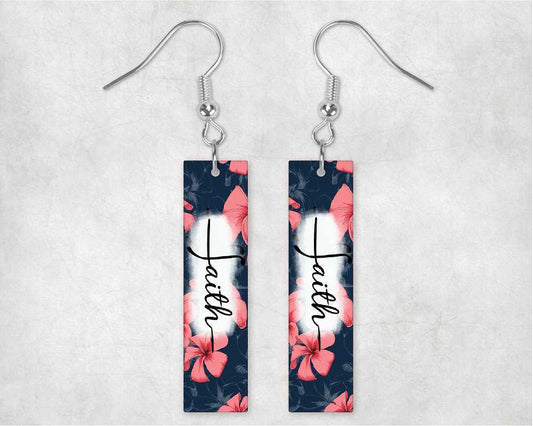 Hibiscus Faith Bar Earrings