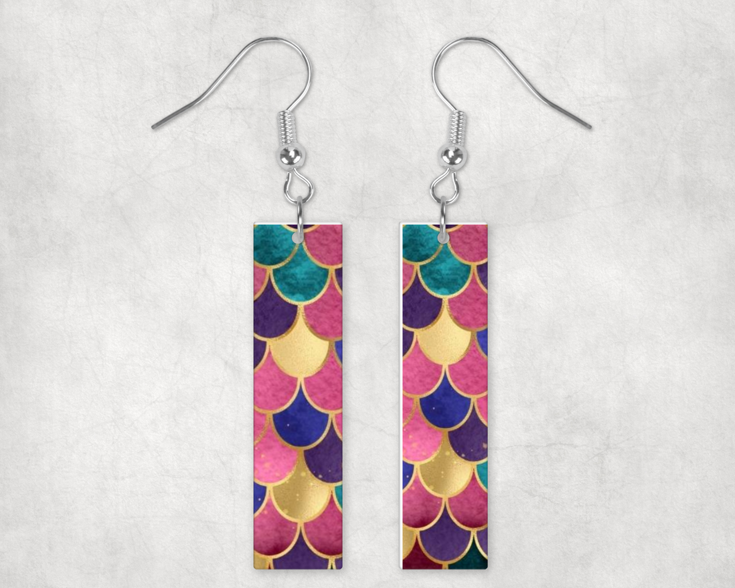 Mermaid Scales Bar Earrings