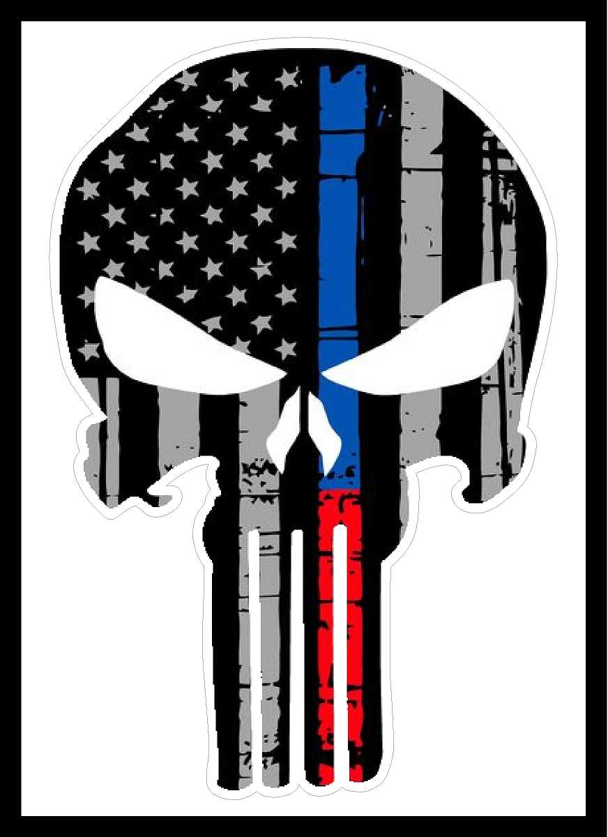 Blue/Redline Punisher Decal