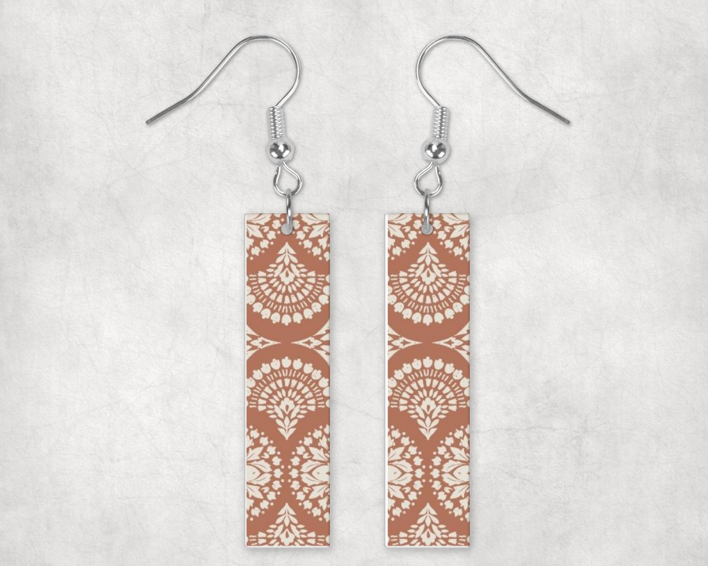 Soft India Pattern  Bar Earrings
