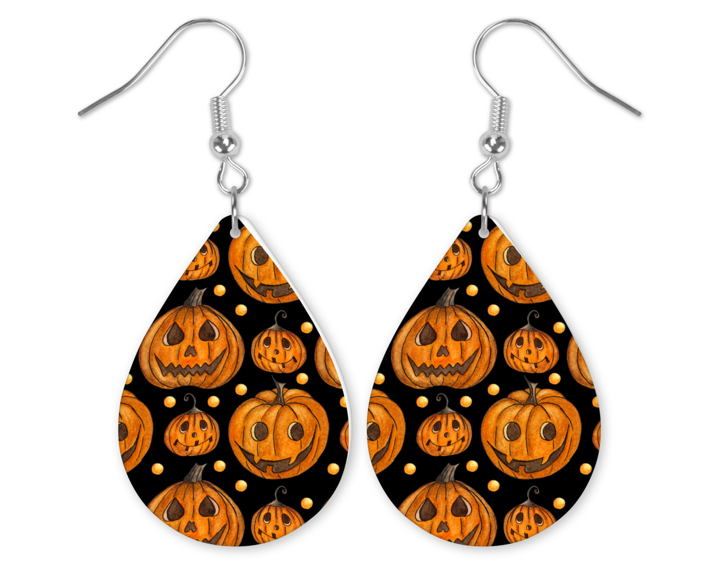 Jack O Lanterns Tear Drop Earrings
