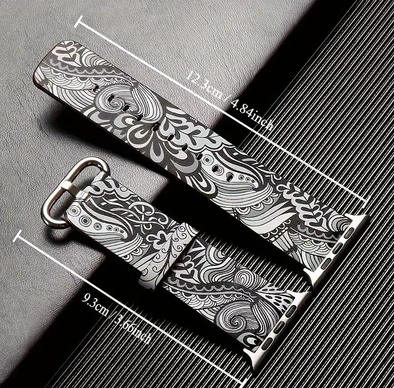 Black and White Swirl Watchband-38/40/41 MM