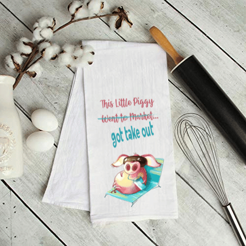 This Little Piggy Got Take Out Kitchen Towel
