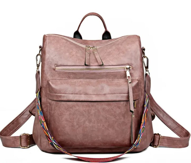 Pink Handbag Convertible Back Pack