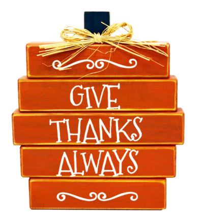 Give Thanks Always Wooden Block Pumpkin
