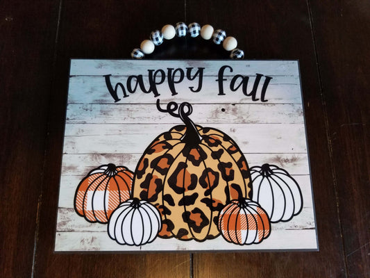 Happy Fall Pumpkins Hanging Wall Sign