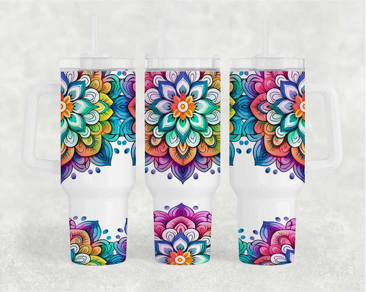 Mandala 40oz. Tumbler with Handle