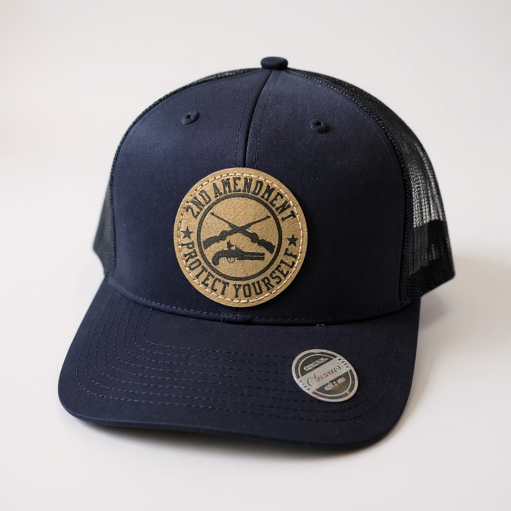 2nd Amendment Leather Patch 6 Panel Mesh Cap