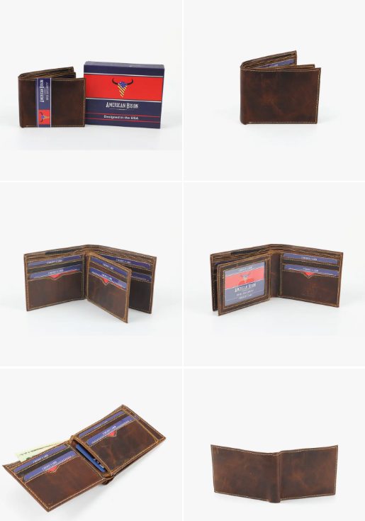 Rfid Hunter Leather Bi-fold Wallet W/Inner Card Flap