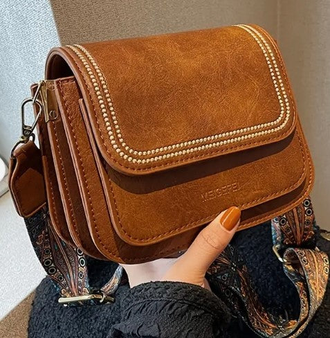 Small Brown Structured Crossbody Bag