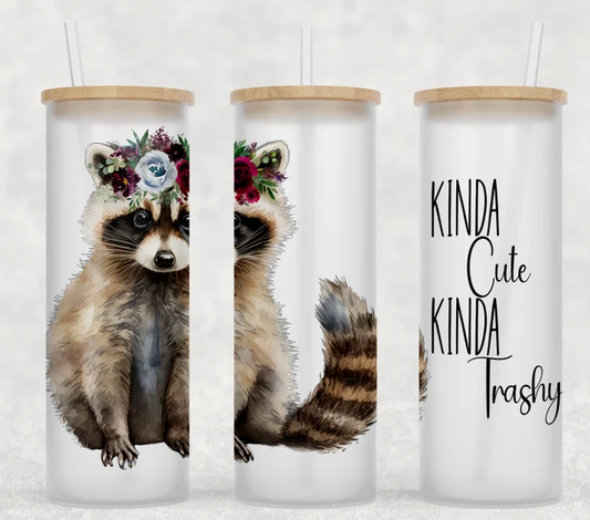 25 oz Libby Glass Tumbler-Kinda Cute Kinda Trashy