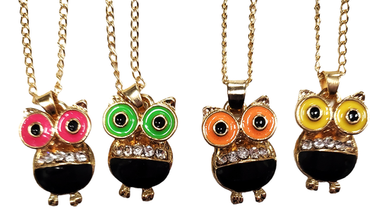 Two Piece Hoot Owl Necklace& Earring Set