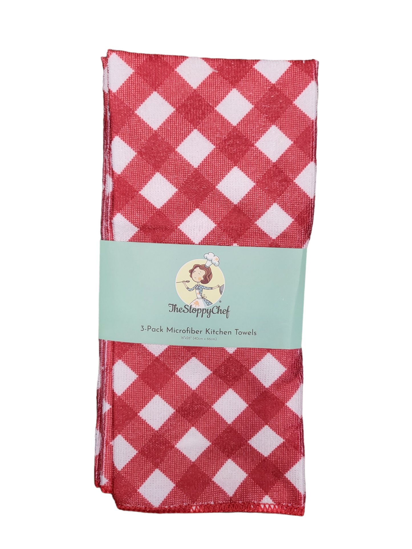 3-Pack Microfiber Red & White Plaid KT