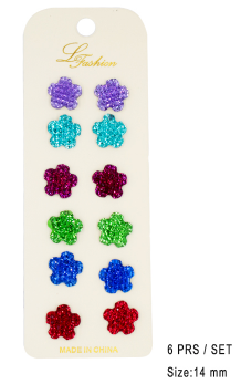 Set of 6  Assorted Crystal Flowers
