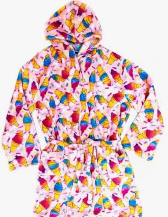 Pastel Cones Fuzzy Robe