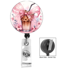 Coquette Iced Coffee Badge Reel