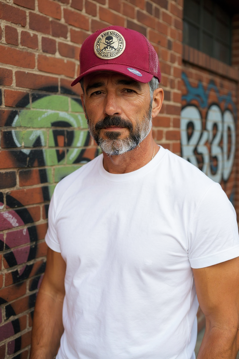 2nd Amendment Leather Patch 6 Panel Mesh Cap