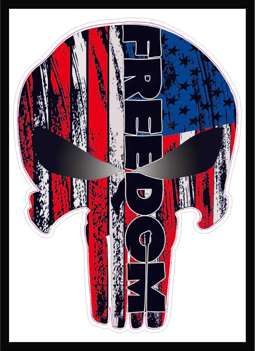 FREEDOM America Flag Punisher Vinyl Decal