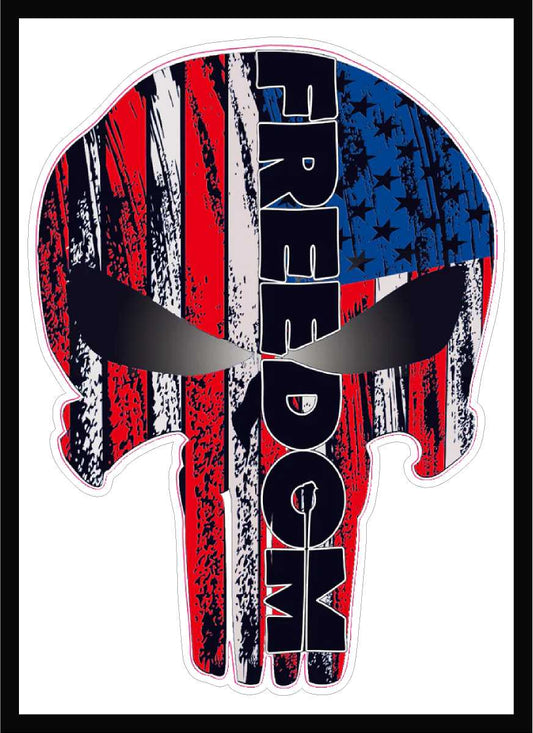 FREEDOM America Flag Punisher Vinyl Decal