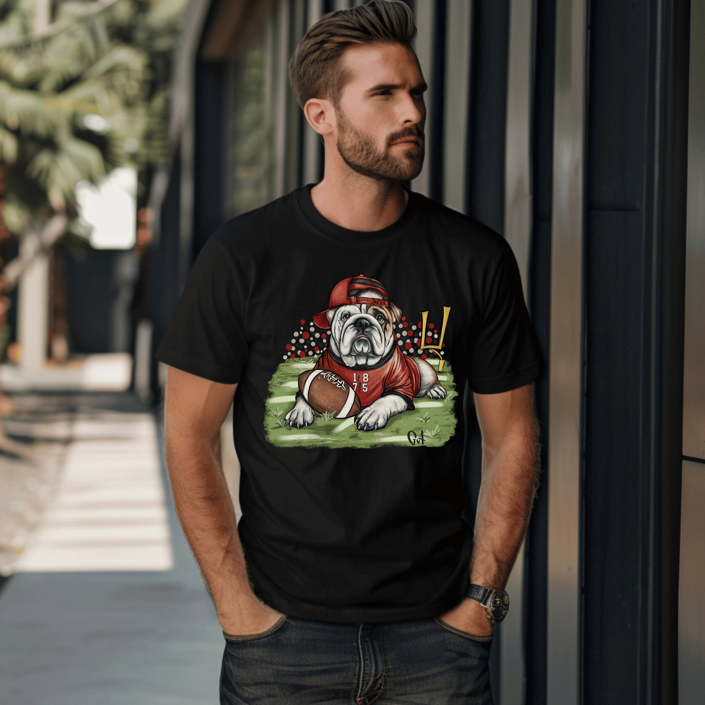 Bulldog Game Day Football T Shirt