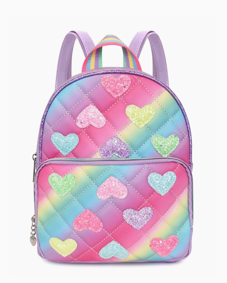 Glitter Heart-Patched Mini Backpack