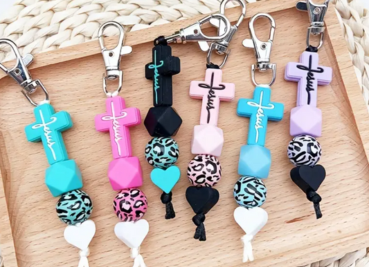 JESUS Silicone Beaded Key Chain