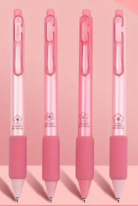 Set Of 4 Cherry Blossom Theme Gel Pens