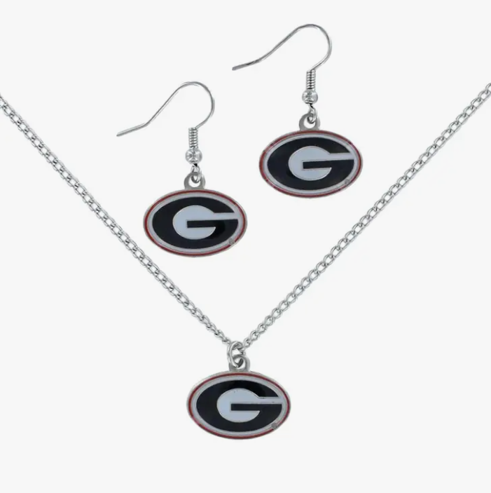 NCAA Georgia Bulldogs Logo Earring and Pendant Set
