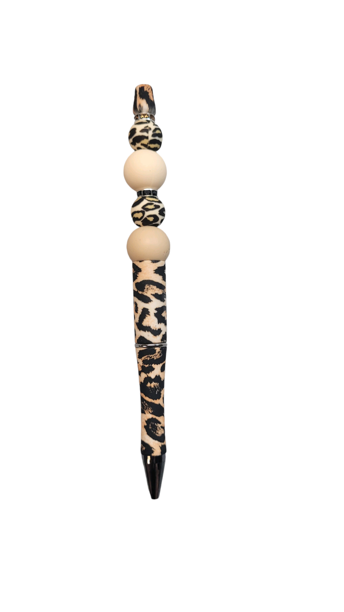 Leopard Bead and Crystal Leopard Beaded Pen