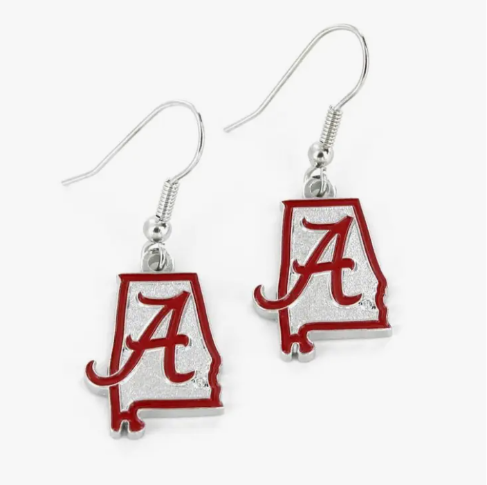 NCAA Alabama Crimson Tide State Design Earrings