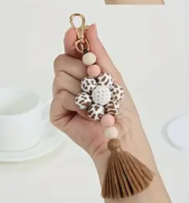Chic Handmade Beaded Floral Tassel Keychain
