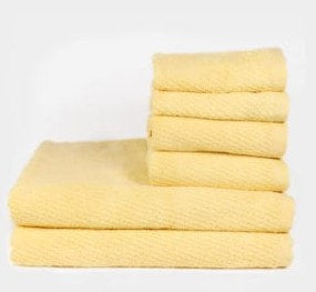 6 PC Fast Dry Zero Yellow Towel Set