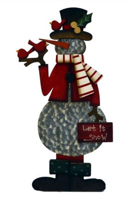 Standing Wooden Snowman