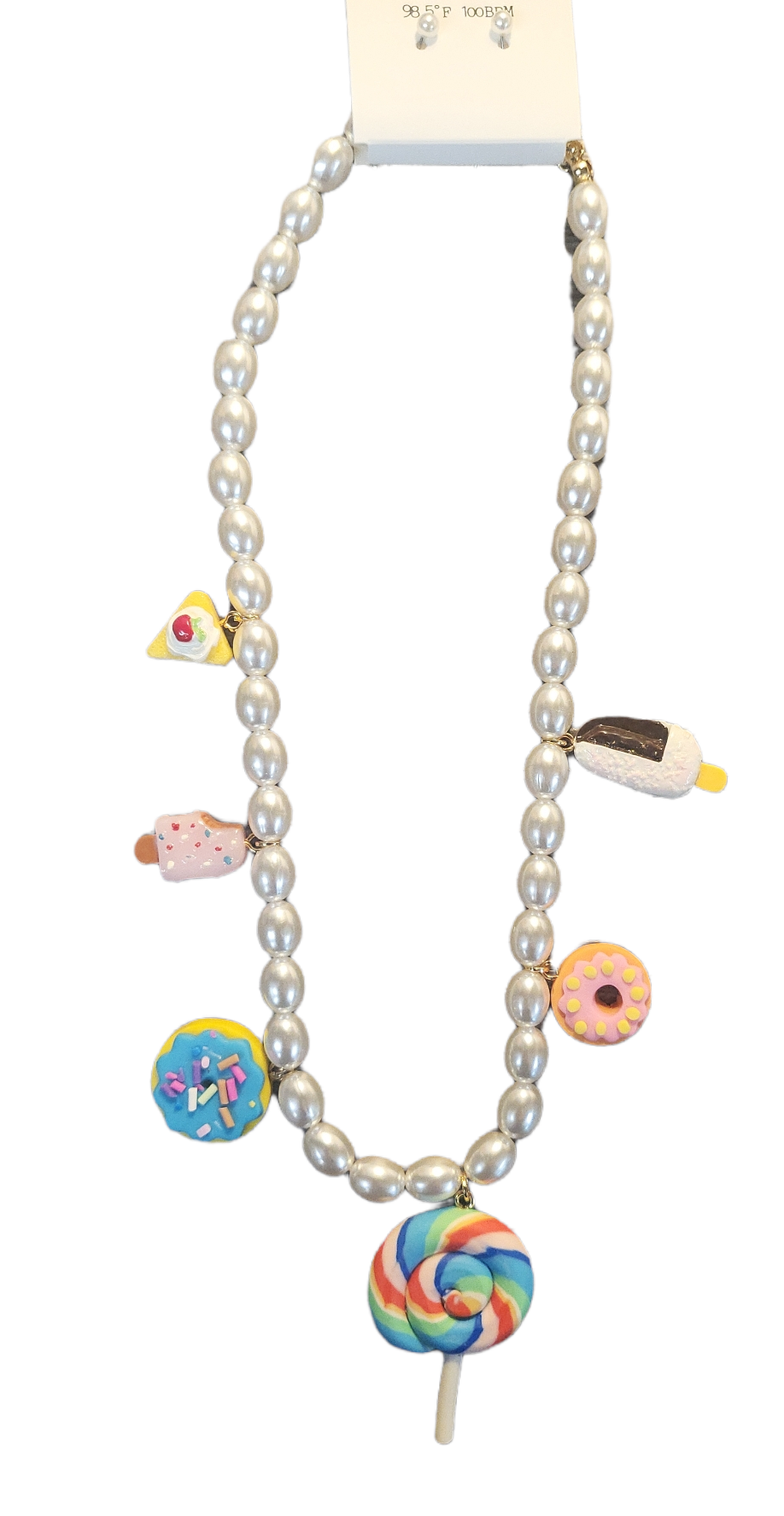 Faux Pearl and Sweet Treats Necklace Set