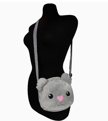 Koala Padded Plush Zippered Crossbody Bag