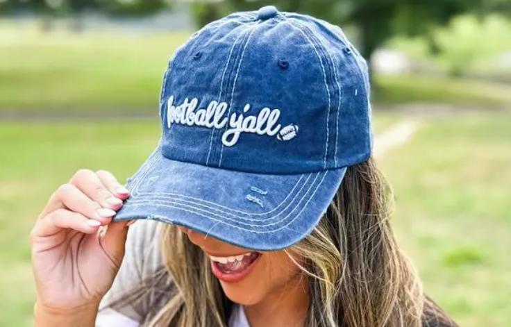 Football Y'all Embroidery On Baseball Cap