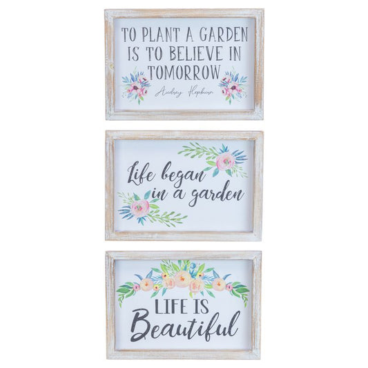 Life Garden Floral Sign