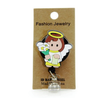 Silicone Guardian Angel Badge Reel