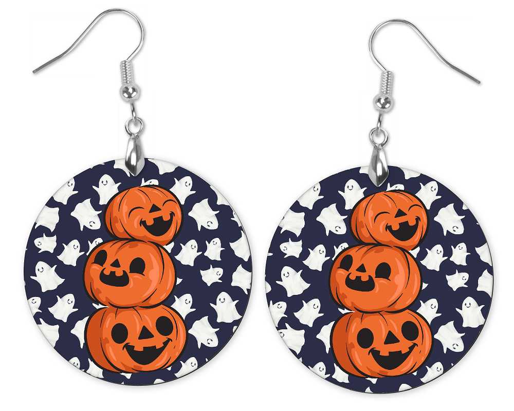 Stack of Jacks Halloween Earrings