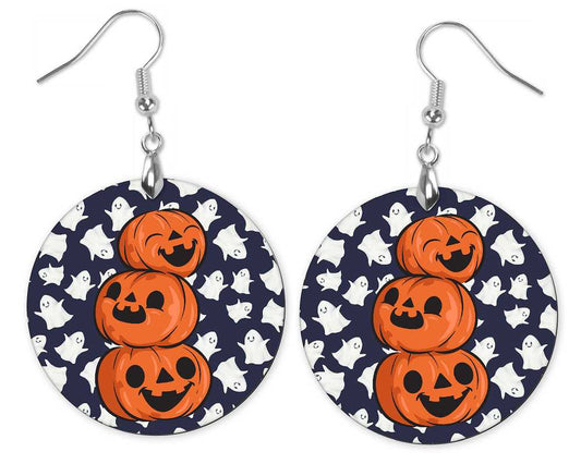 Stack of Jacks Halloween Earrings